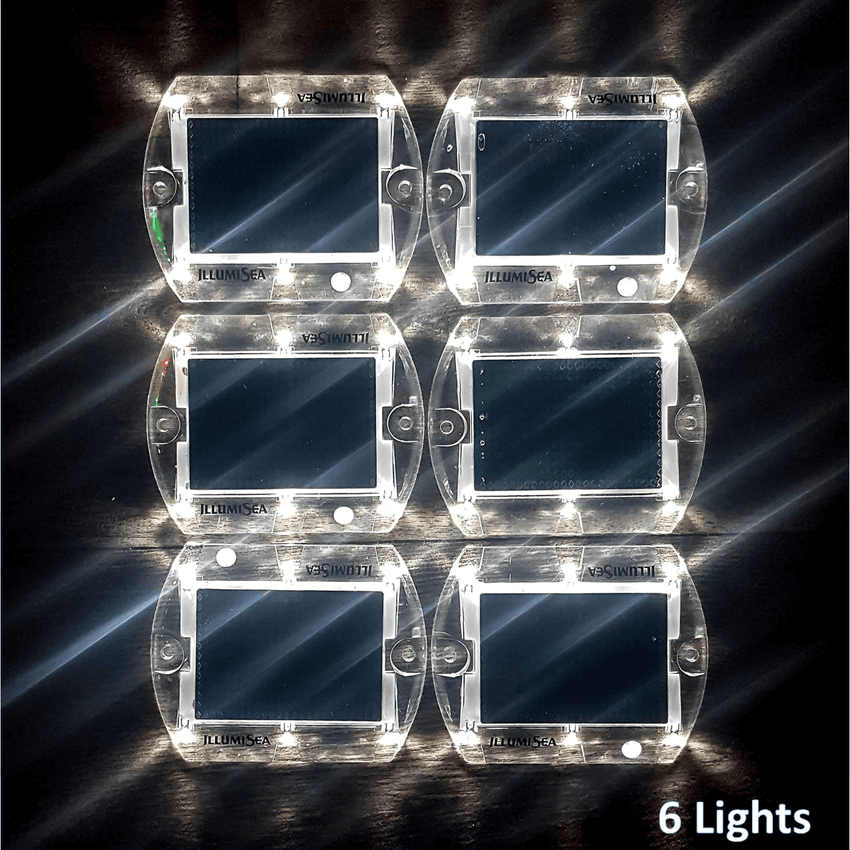 ELLUMIN Solar Deck Lights Driveway Dock Lights 4 Pack, Outdoor LED